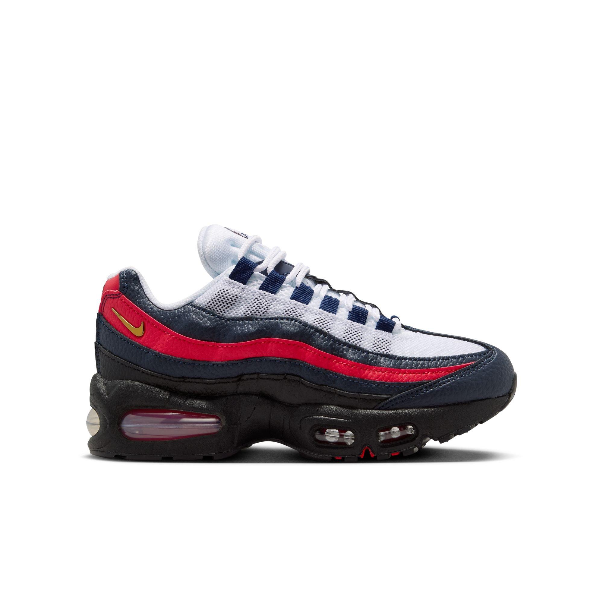 Nike Air Max 95 LTR SE "Big Bubble" Grade School Kids' Shoe - OBSIDIAN/METALLIC GOLD/CHALLENGE RED